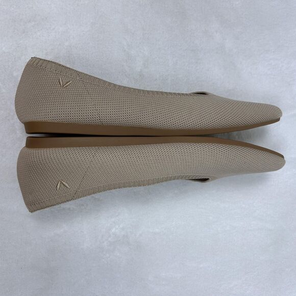 Vivaia Shoes Womens Size 39 Beige Knit Pointed Toe Flats Slip On Comfort Ballet - Picture 4 of 7